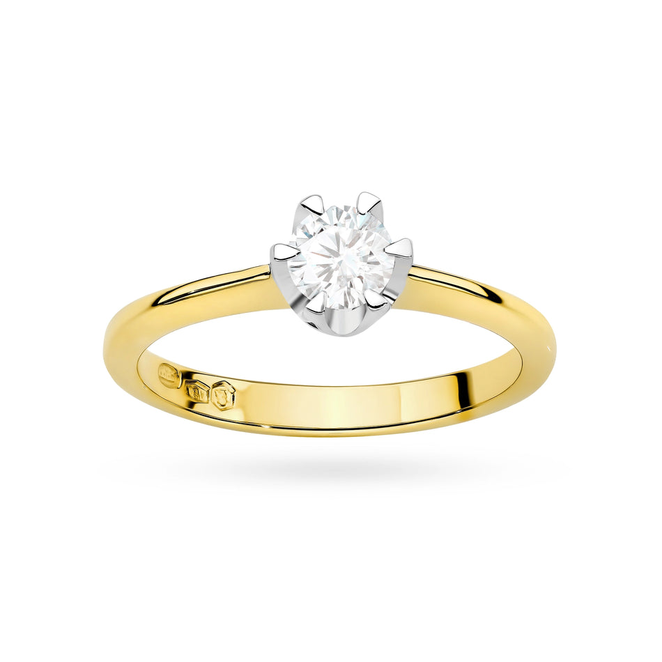 Gold Ring with 0.50ct Lab-diamond