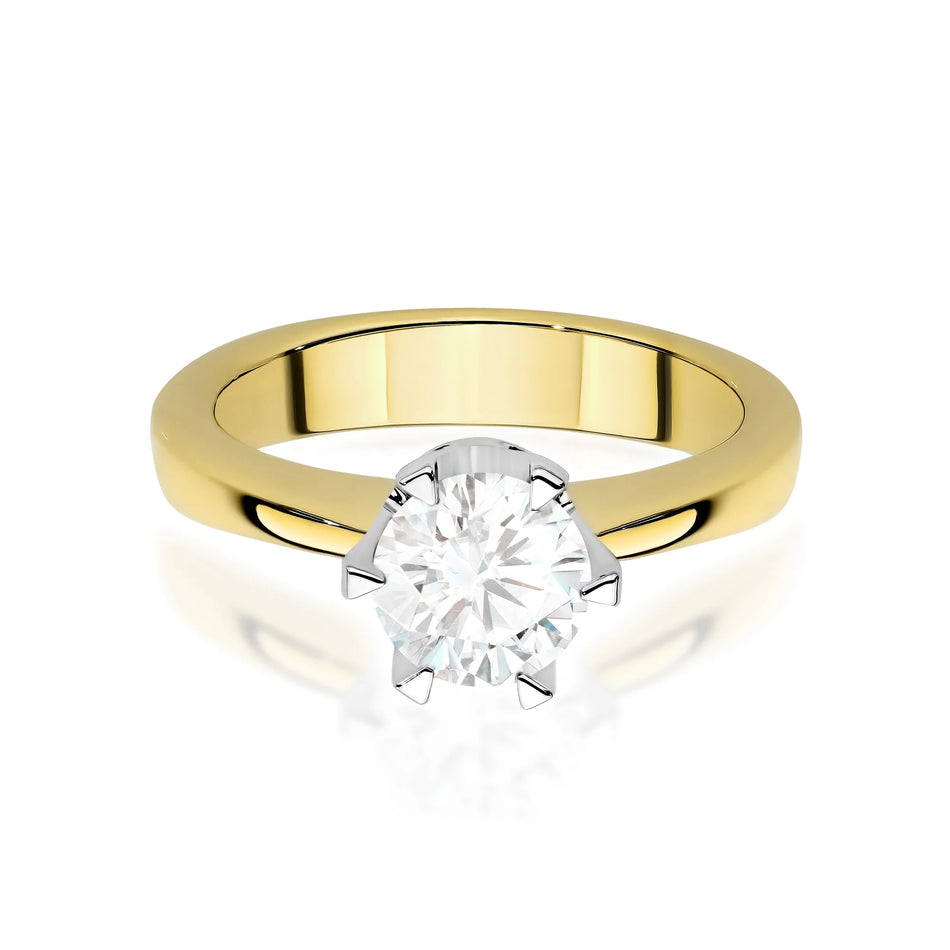 Gold Ring with 1.00ct Lab-diamond