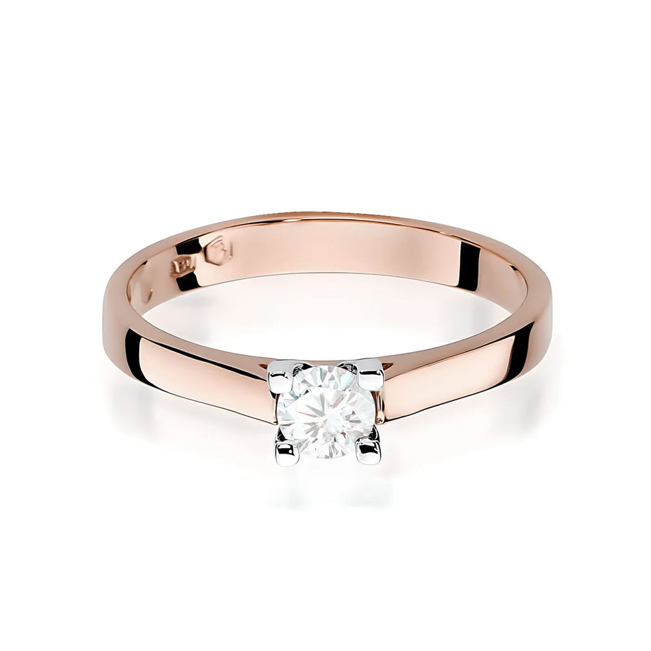 Gold Ring with 0.30ct Lab-diamond