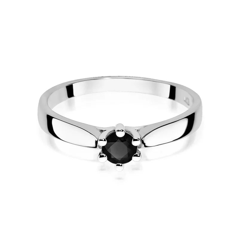 Gold Ring with 0.30ct Black diamond