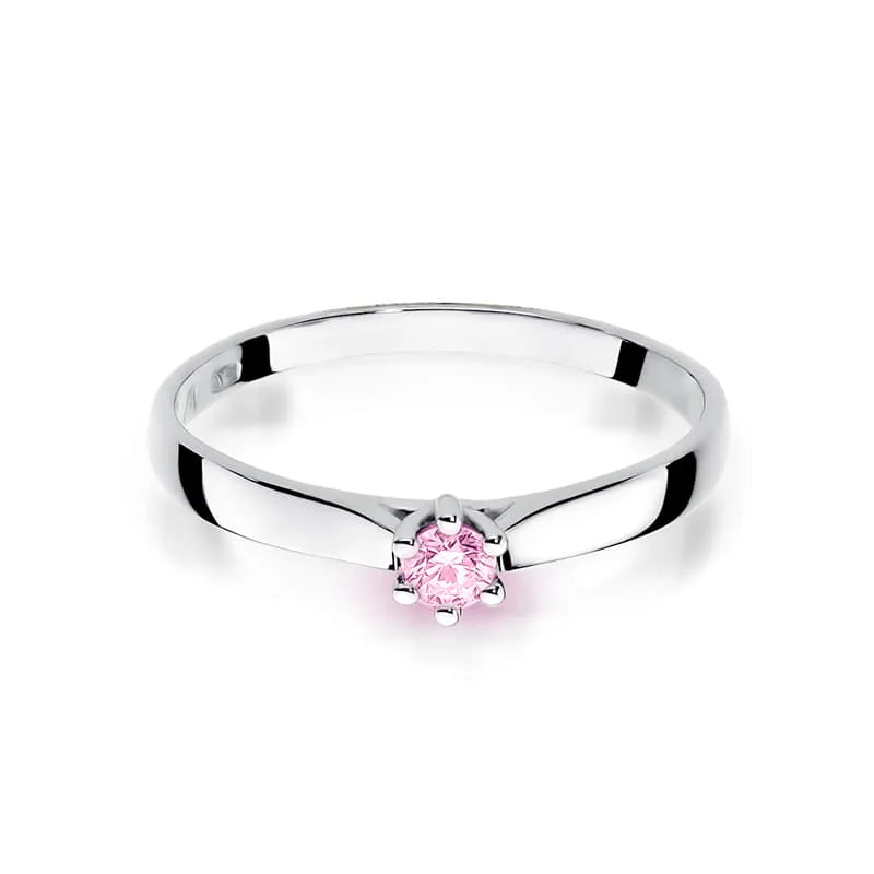 Gold Ring with 0.15ct Pink Topaz