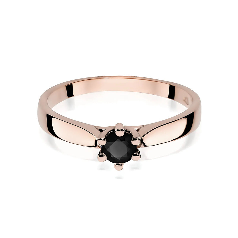 Gold Ring with 0.30ct Black diamond