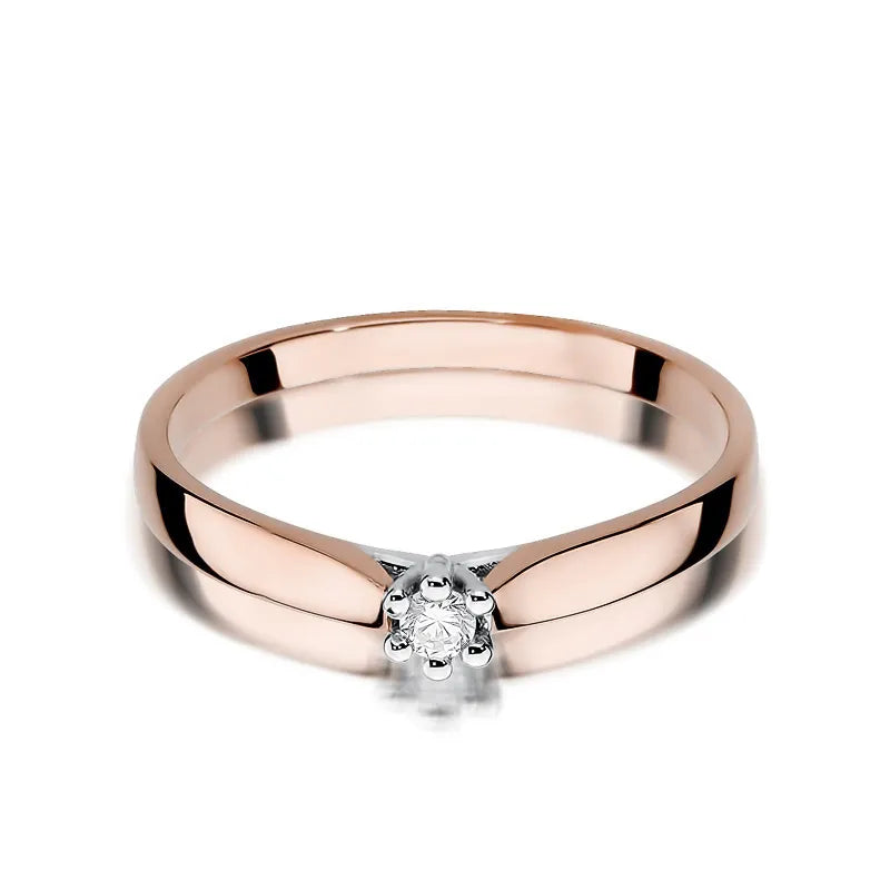 Zlatý prsteň s diamantom 0,04 ct