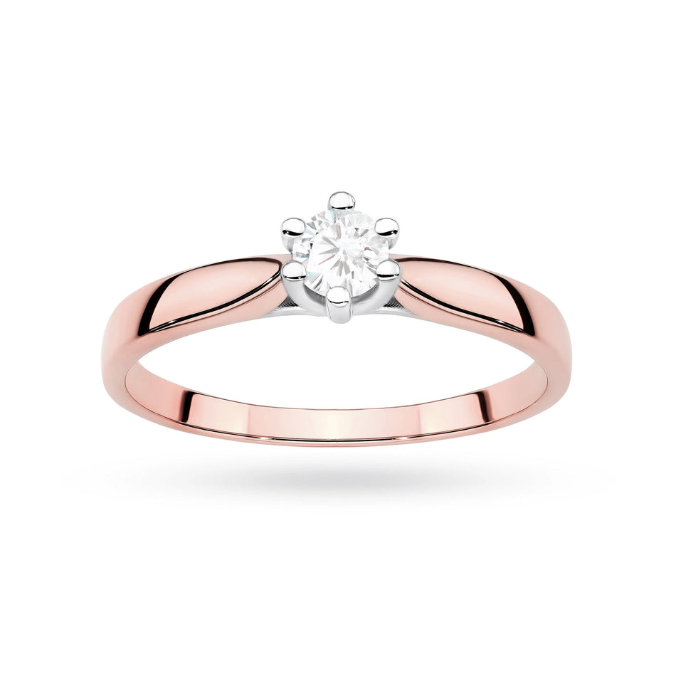 Zlatý prsteň s diamantom 0,30 ct