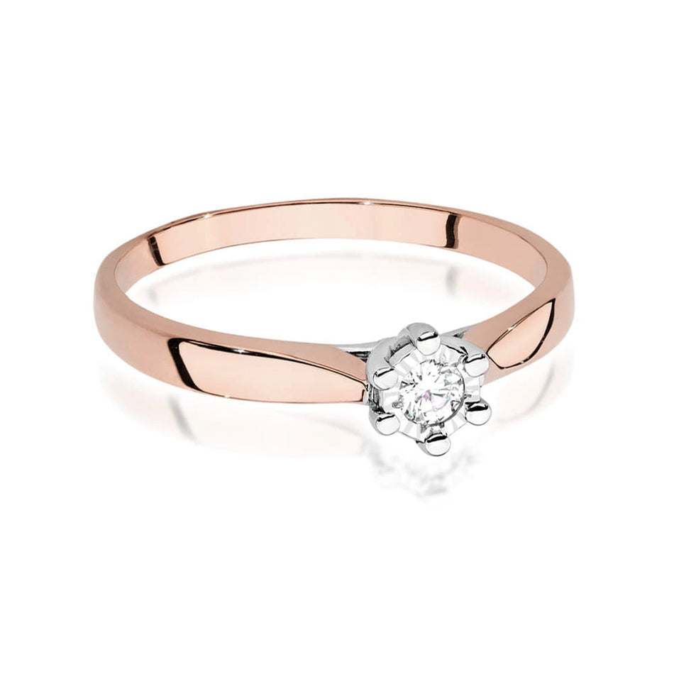 Zlatý prsteň s diamantom 0,08 ct