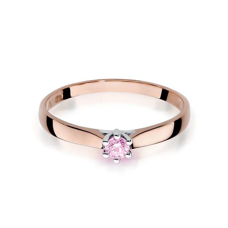 Gold Ring with 0.15ct Pink Topaz