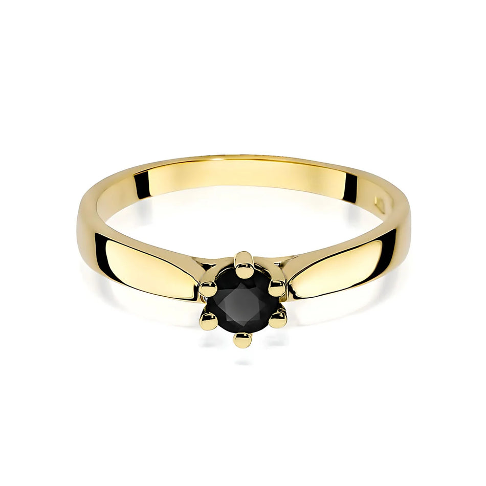 Gold Ring with 0.30ct Black diamond