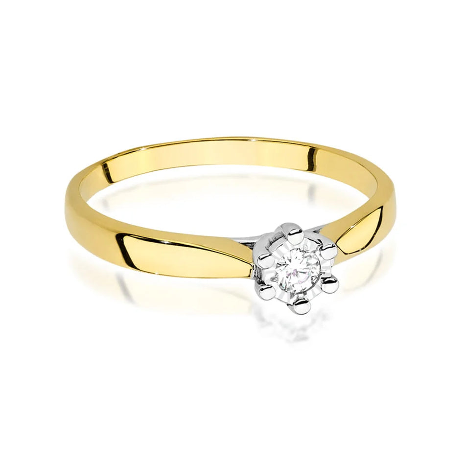 Gold Ring with 0.08ct Lab-diamond