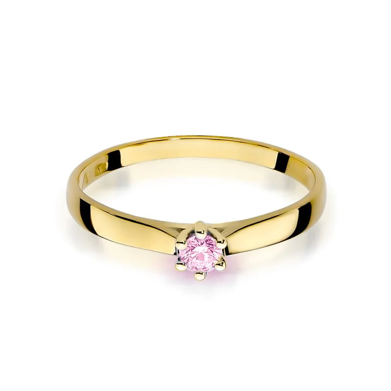 Gold Ring with 0.15ct Pink Topaz