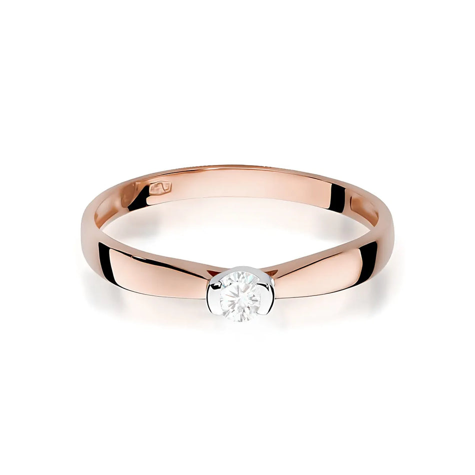 Zlatý prsteň s diamantom 0,10 ct