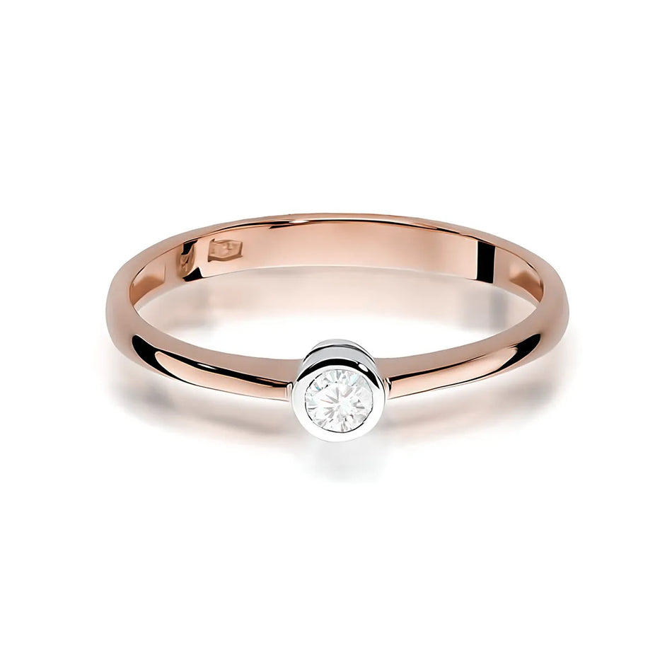 Zlatý prsteň s diamantom 0,08 ct