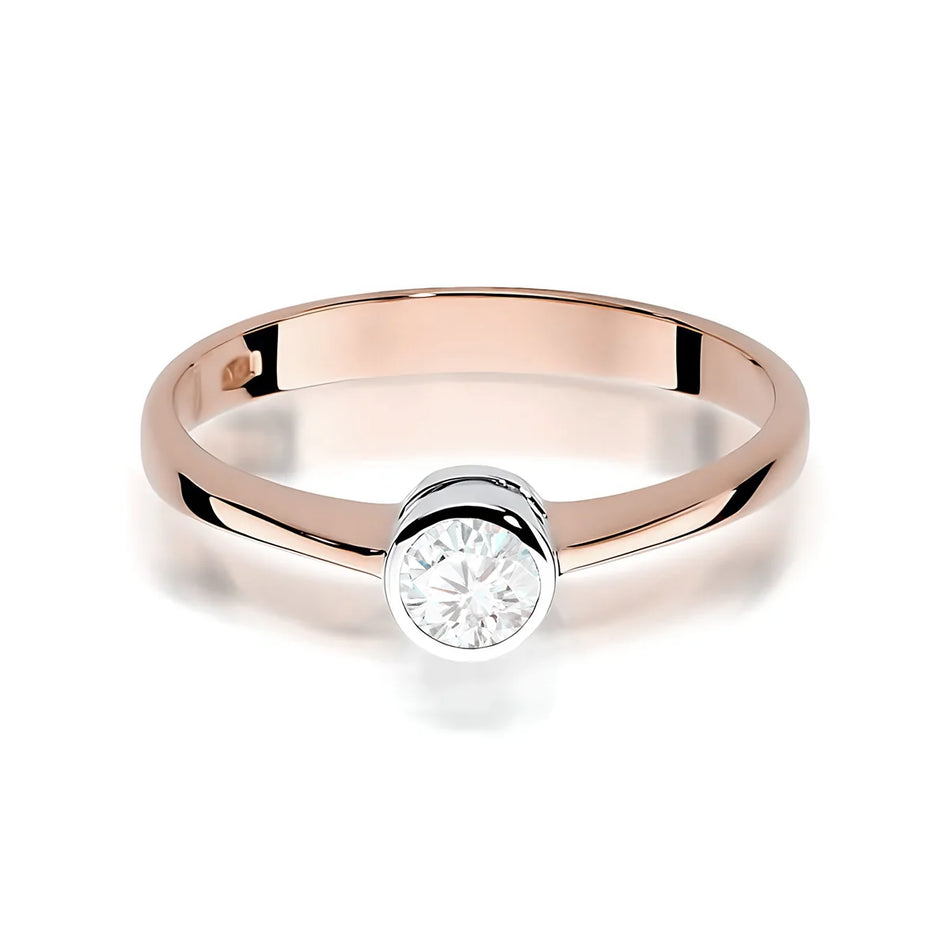 Gold Ring with 0.25ct Lab-diamond