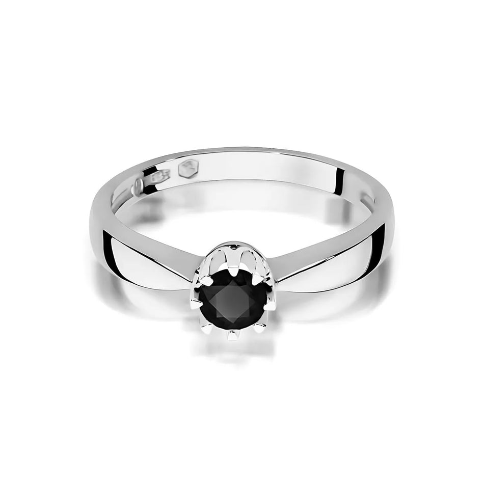 Gold Ring with 0.30ct Black diamond