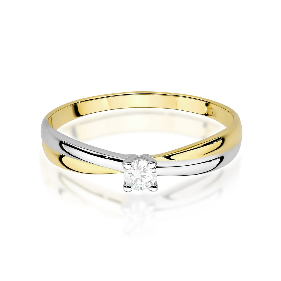 Gold Ring with 0.10ct Lab-diamond