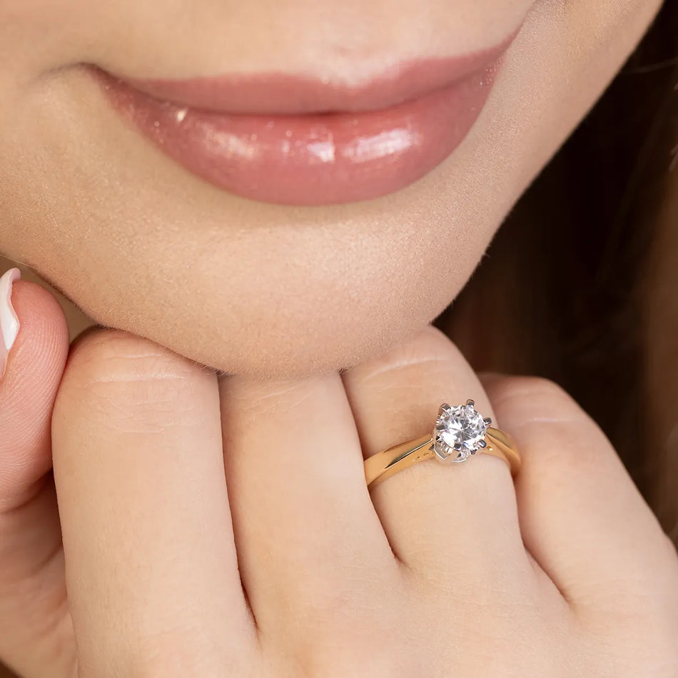 Zlatý prsteň s diamantom 1,00 ct