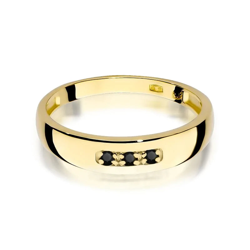 Gold Ring with 0.044ct Black Diamonds