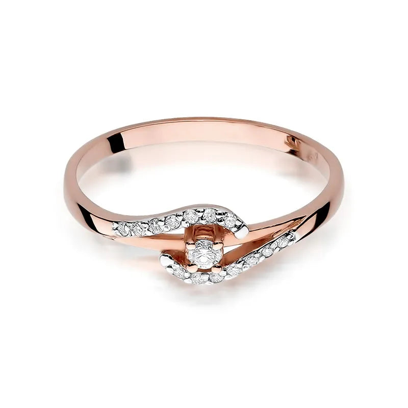 Gold Ring with 0.04ct and 0.07ct Diamonds