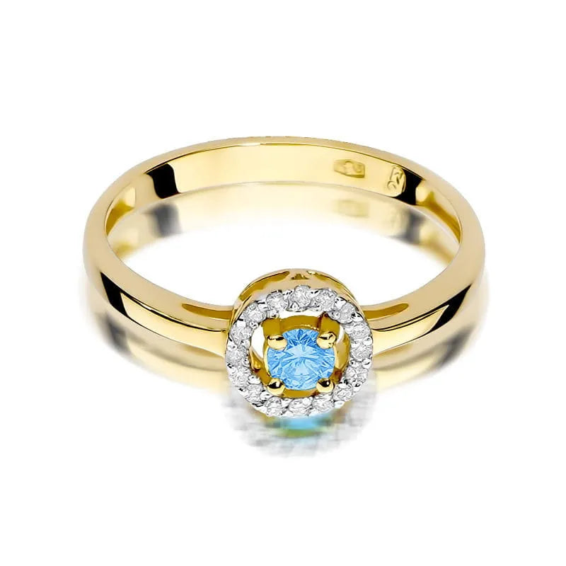 Gold Ring with 0.15ct Topaz and 0.08ct Diamonds