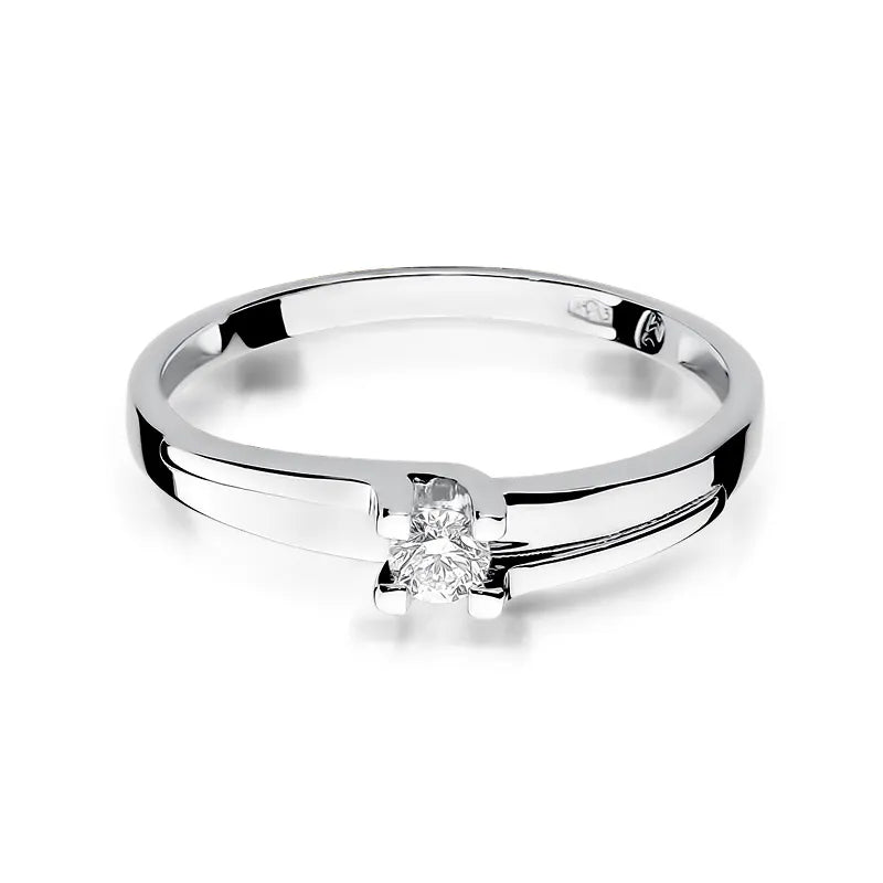 Zlatý prsteň s diamantom 0,12 ct