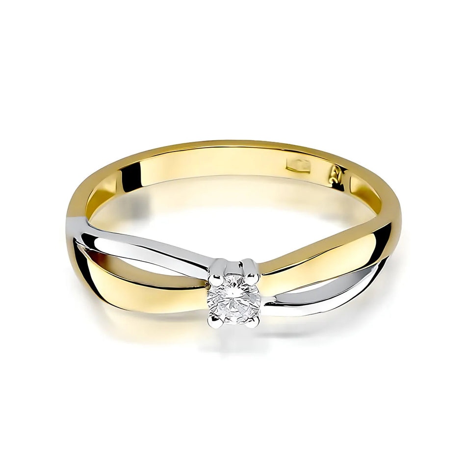 Gold Ring with 0.10ct Lab-diamond