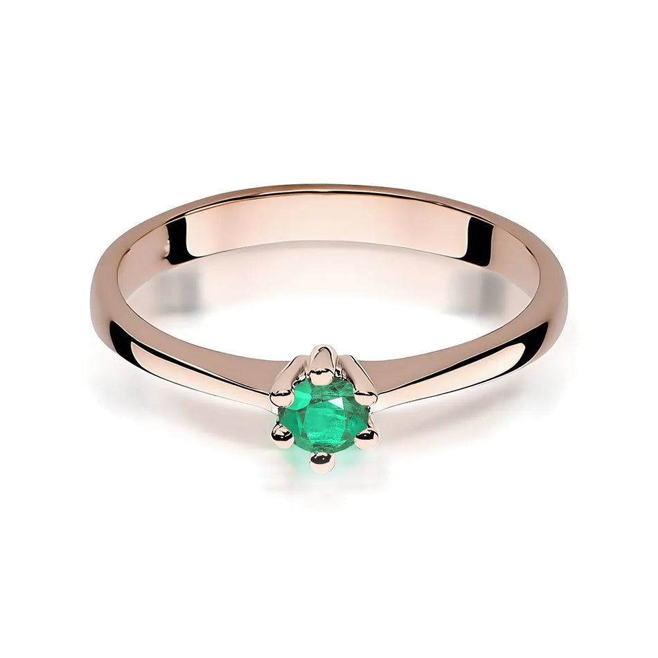 Gold Ring with 0.30ct Emerald