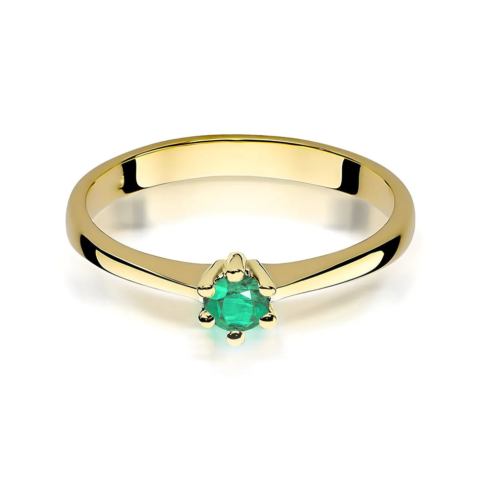 Gold Ring with 0.30ct Emerald