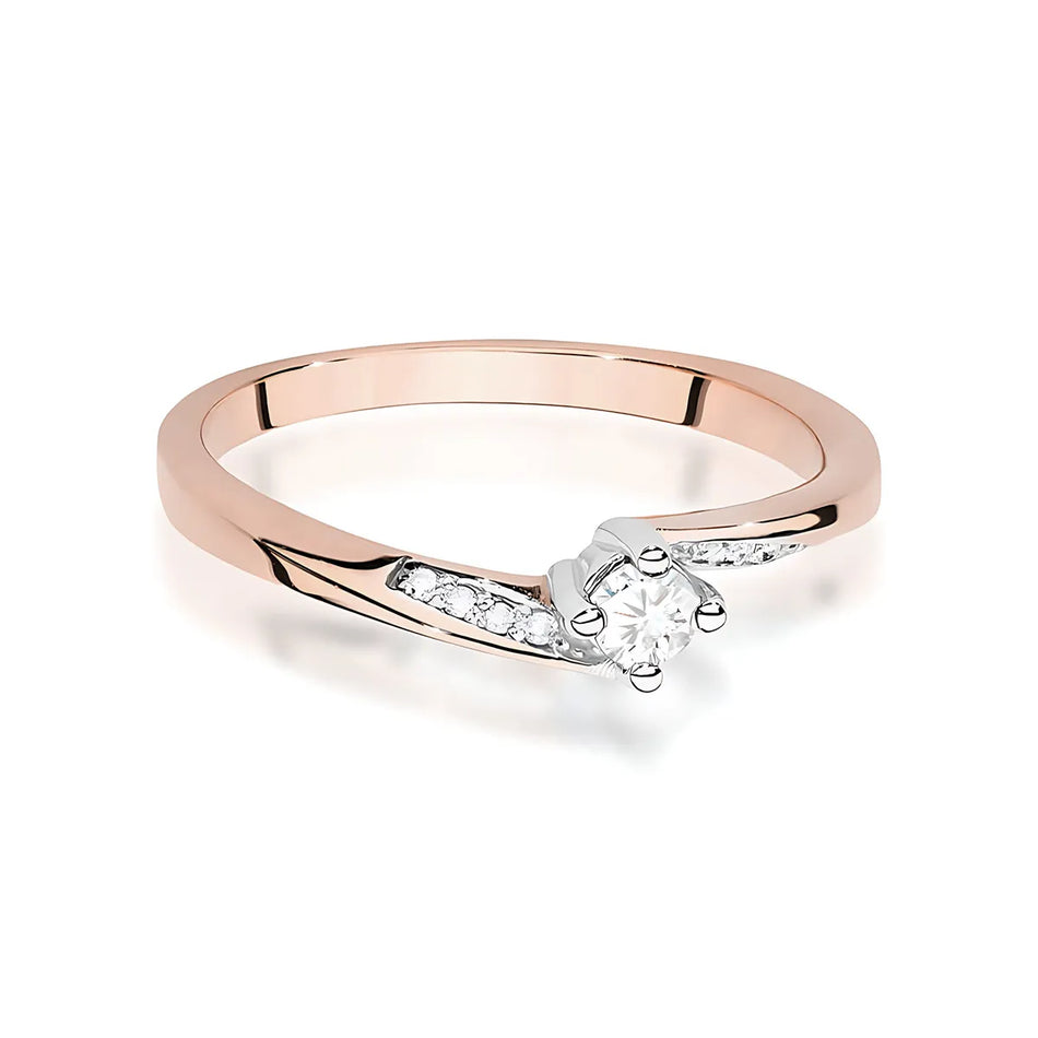 Zlatý prsteň s diamantmi 0,10 ct a 0,04 ct