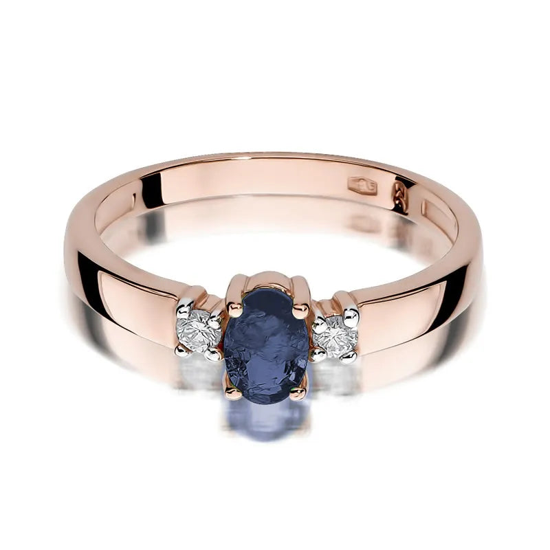 Gold Ring with 0.70ct Sapphire and 0.08ct Diamonds