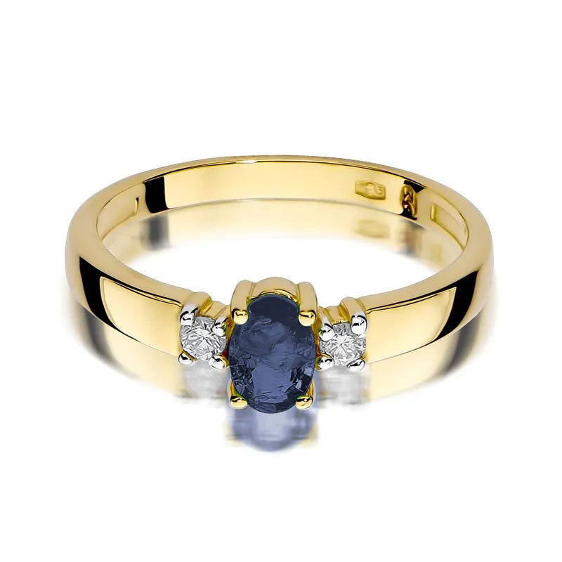 Gold Ring with 0.70ct Sapphire and 0.08ct Diamonds