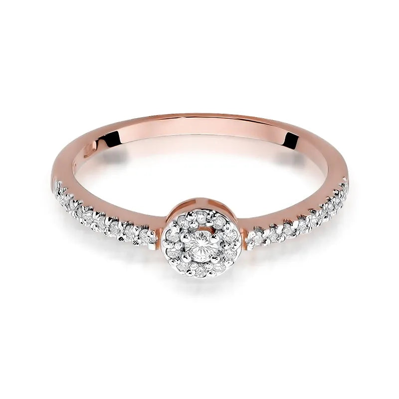 Zlatý prsteň s diamantmi 0,05 ct a 0,14 ct