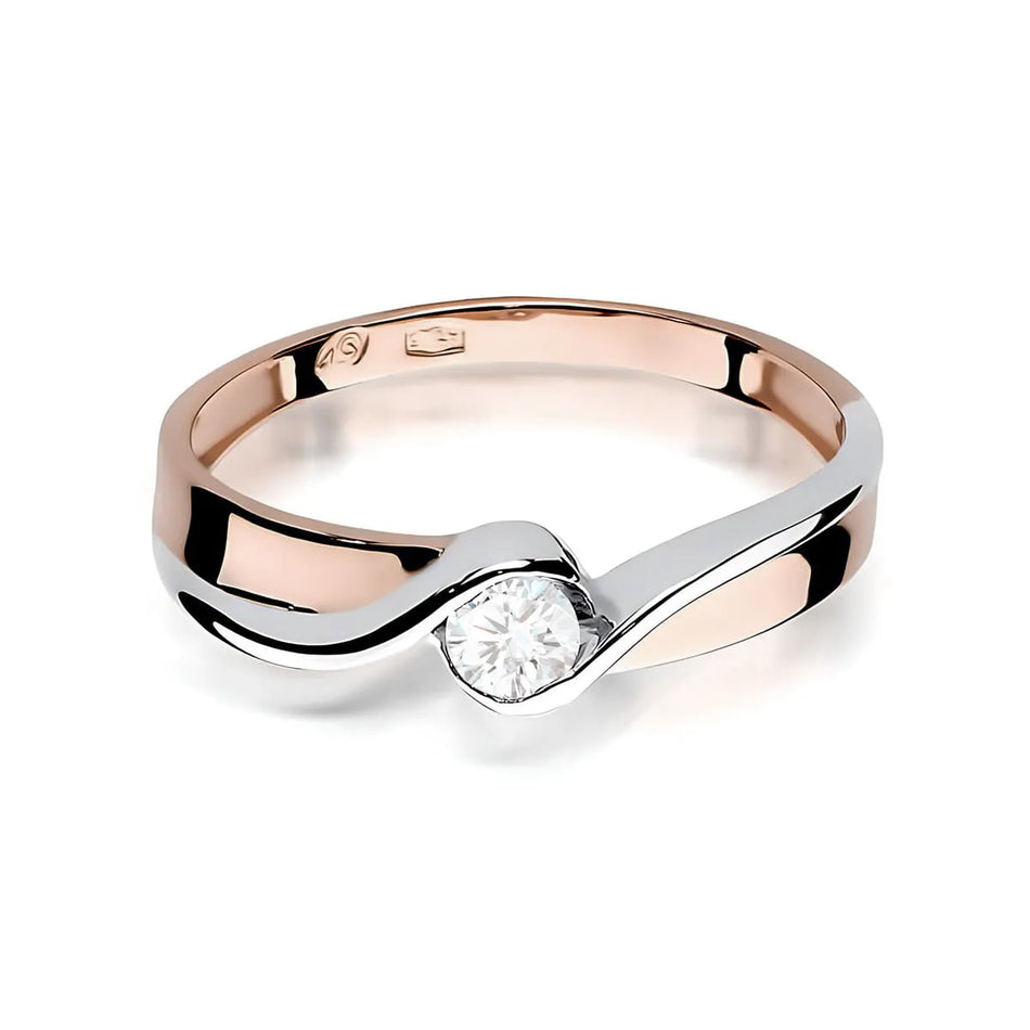 Zlatý prsteň s 0,15 ct laboratórnym diamantom