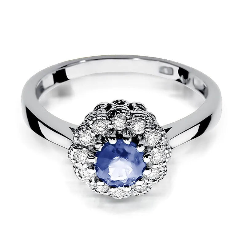 Gold Ring with 0.50ct Tansanit and 0.174ct Diamonds