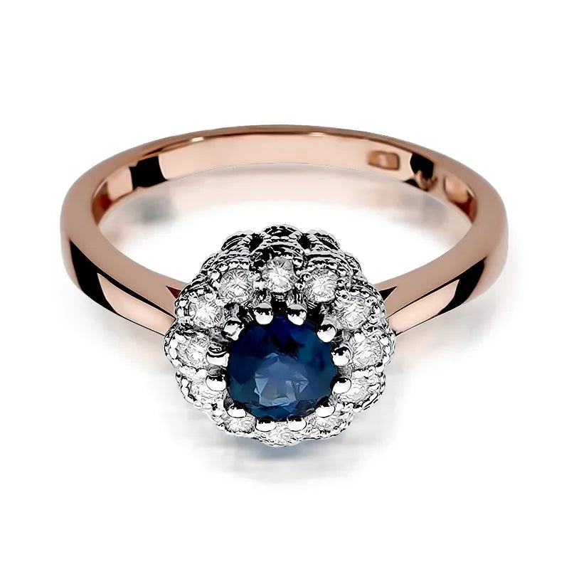 Gold Ring with 0.50ct Sapphire and 0.174ct Diamonds