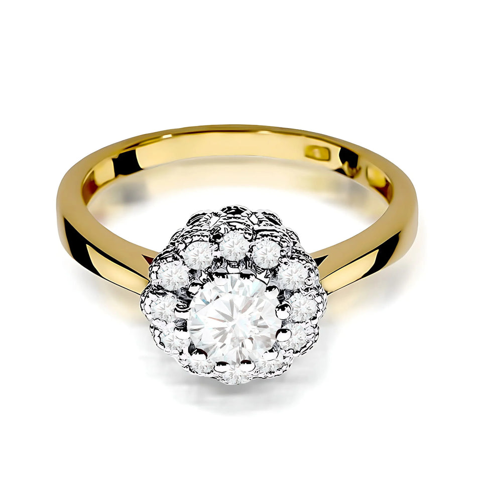 Gold Ring with 0.50ct and 0.174ct Lab-diamonds