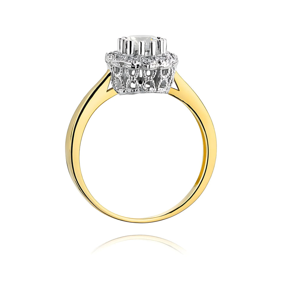 Gold Ring with 0.50ct and 0.174ct Lab-diamonds