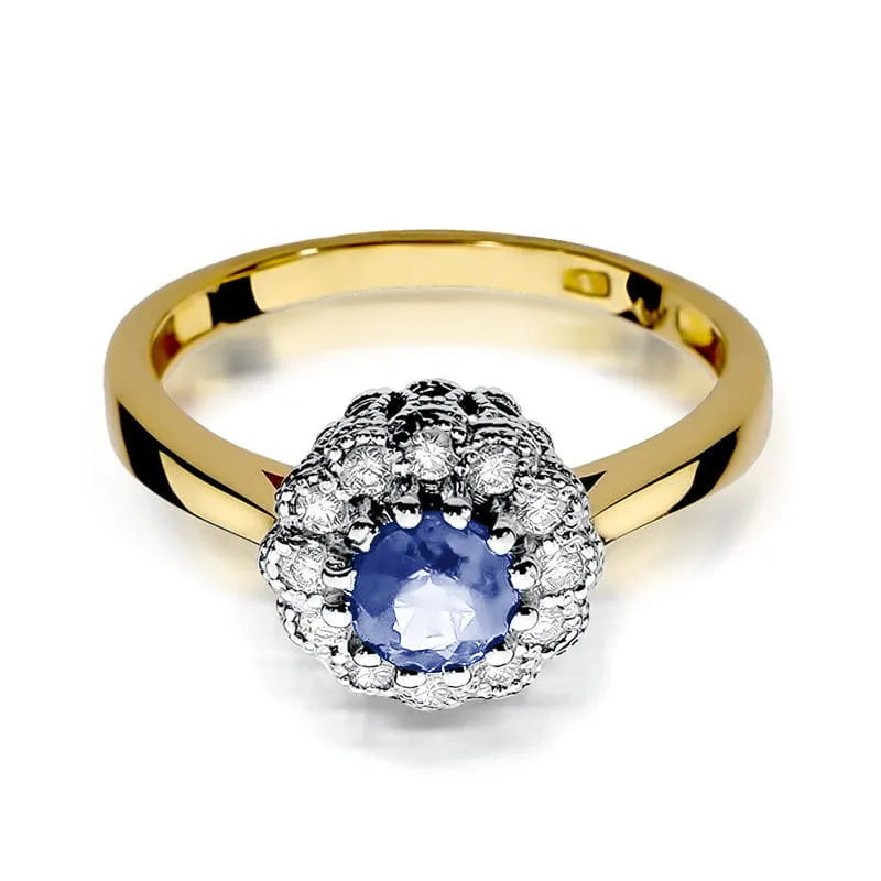 Gold Ring with 0.50ct Tansanit and 0.174ct Diamonds