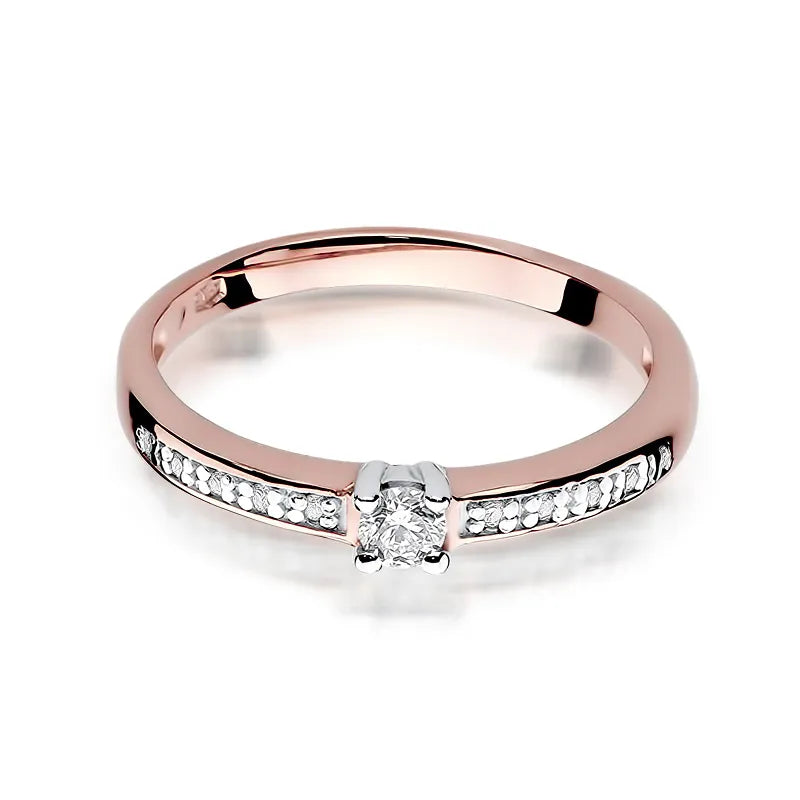 Zlatý prsteň s diamantmi 0,08 ct a 0,05 ct