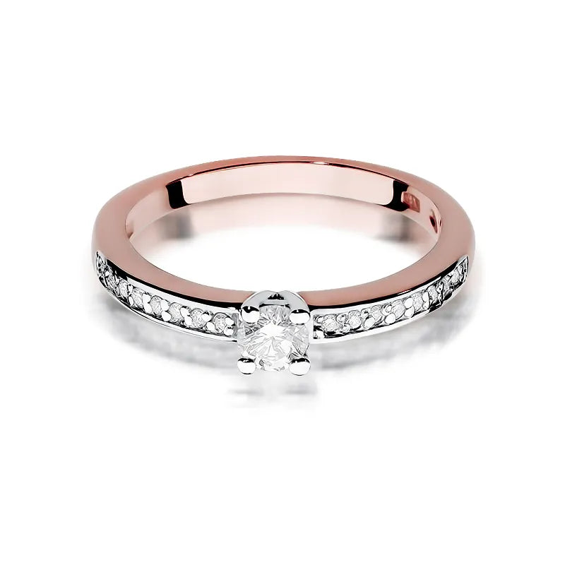 Zlatý prsteň s diamantmi 0,20 ct a 0,08 ct