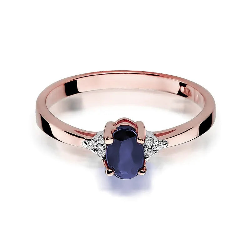 Gold Ring with 0.70ct Sapphire and 0.052ct Diamonds