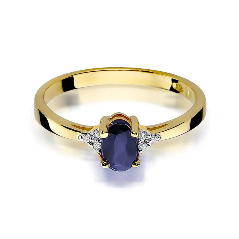 Gold Ring with 0.70ct Sapphire and 0.052ct Diamonds