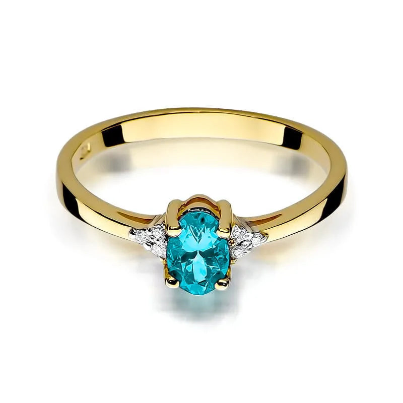 Gold Ring with 0.50ct Topaz and 0.052ct Diamonds