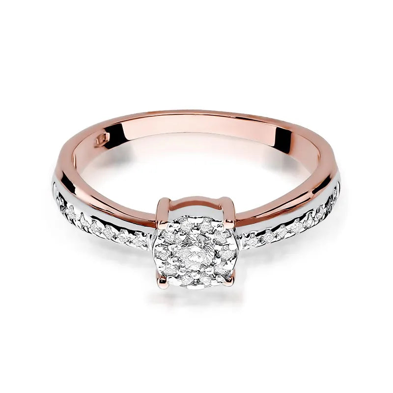 Zlatý prsteň s diamantmi 0,08 ct a 0,178 ct