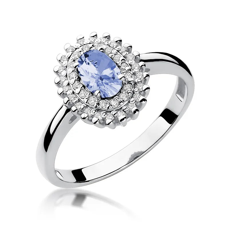 Zlatý prsteň s 0,40 ct tanzanitom a 0,195 ct diamantmi