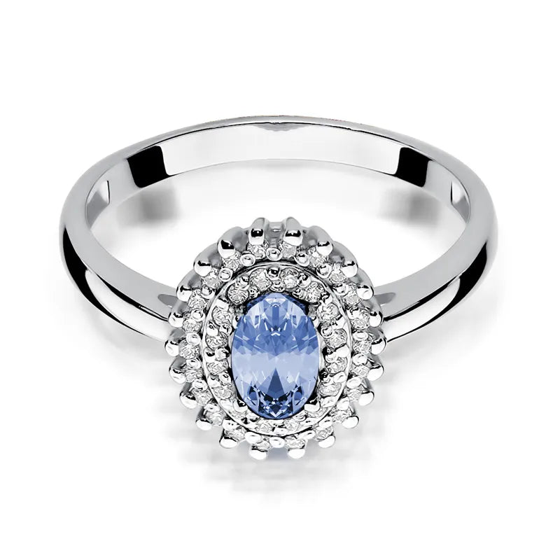 Zlatý prsteň s 0,40 ct tanzanitom a 0,195 ct diamantmi