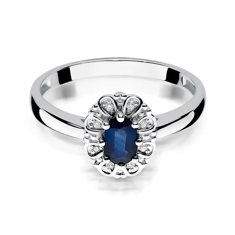 Gold Ring with 0.70ct Sapphire and 0.069ct Diamonds