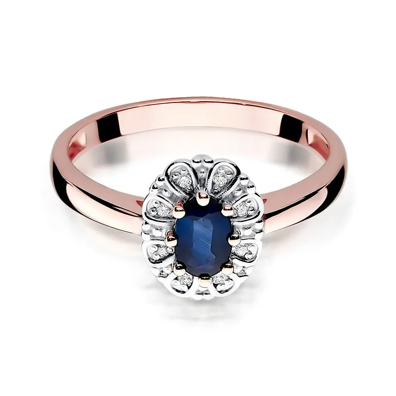 Gold Ring with 0.70ct Sapphire and 0.069ct Diamonds