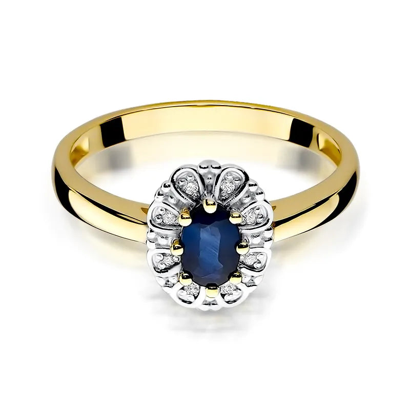 Gold Ring with 0.70ct Sapphire and 0.069ct Diamonds