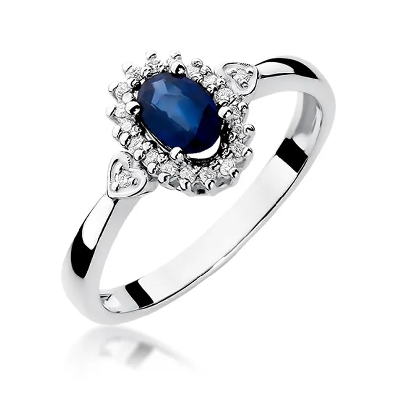 Gold Ring with 0.70ct Sapphire and 0.10ct Diamonds