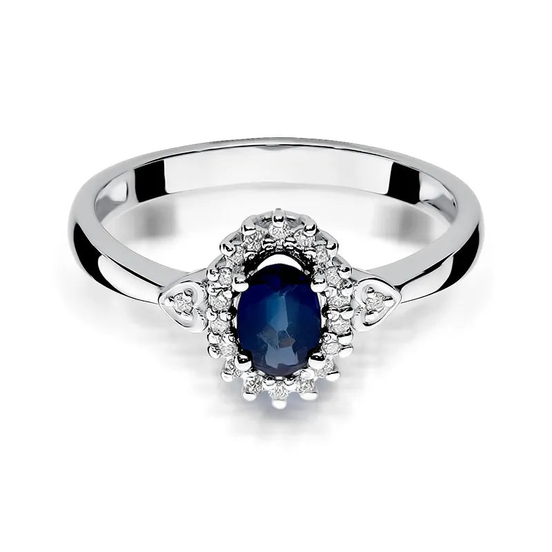 Gold Ring with 0.70ct Sapphire and 0.10ct Diamonds
