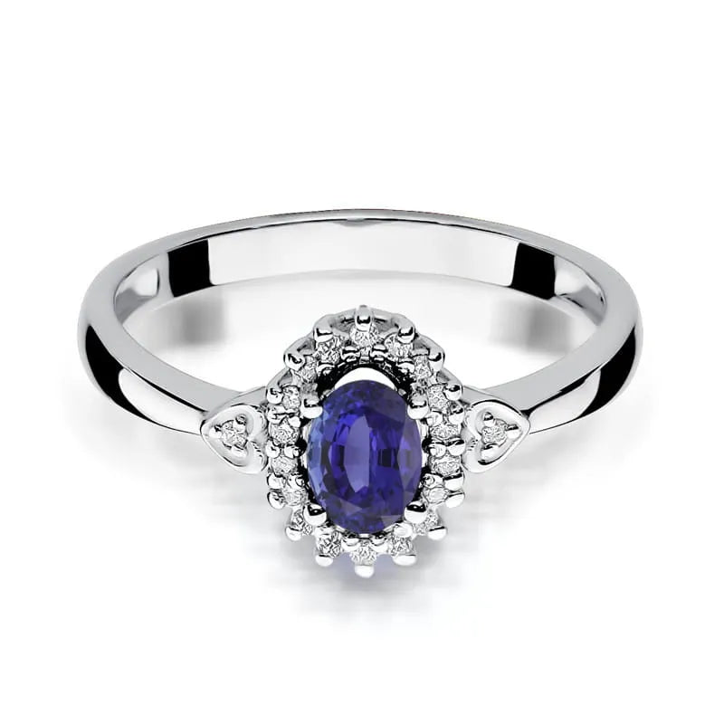 Zlatý prsteň s 0,40 ct tanzanitom a 0,10 ct diamantmi